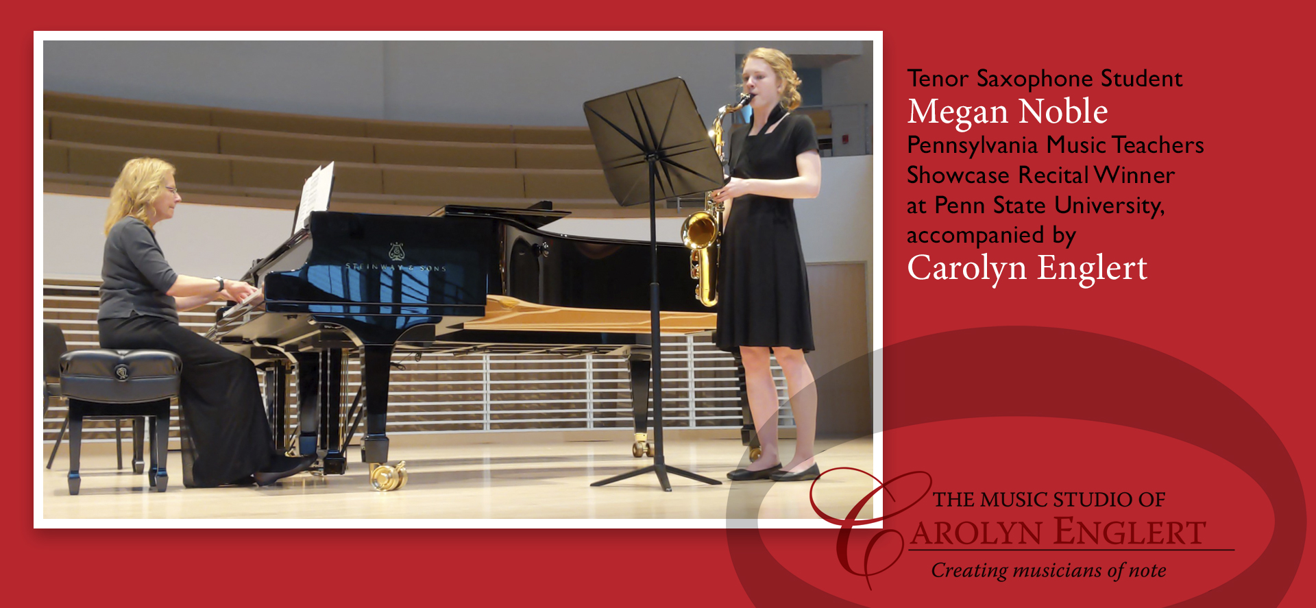 ENGLERT-Music Teacher with Saxophone Student Banner